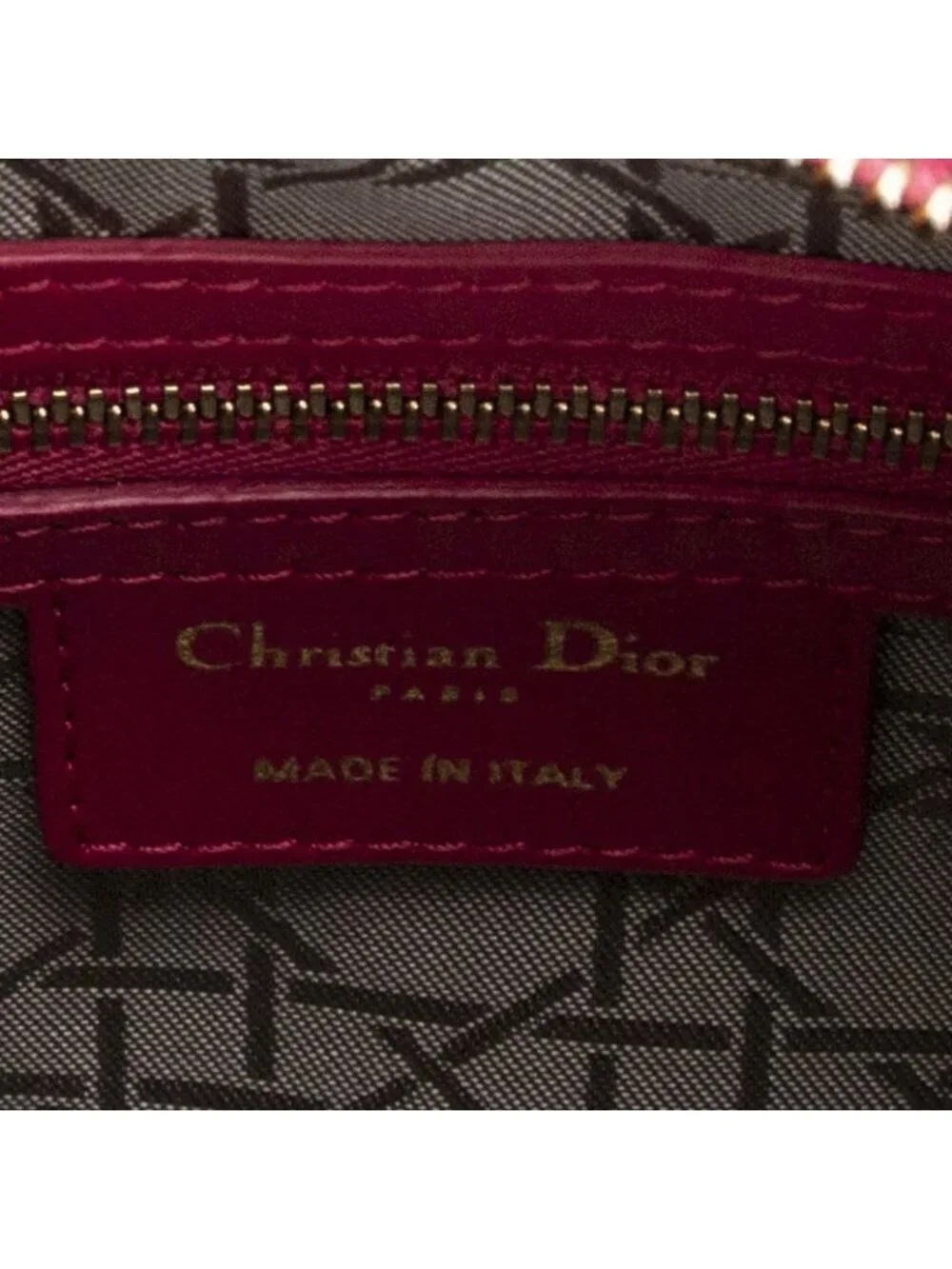 Dior Medium Lady Zip Fuchsia Cannage Lambskin Leather - Picture 9 of 10